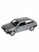 2108-12-GY-WOD Машина металл LADA-2108 "СПУТНИК" длина 12 см, двери, багаж, серый
