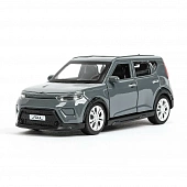SOUL-12-DGR Машина металл KIA soul длина 12 см, двери, багаж., инерц, темно-серый