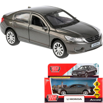 ACCORD-GY (72) Машина металл HONDA ACCORD длина 12 см, двери, багаж, инерц, серый
