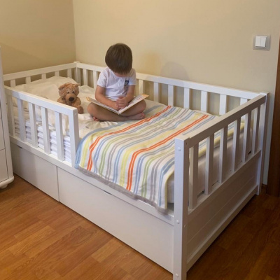 Dreams Детская кровать Бейсик Бук 160х80 Белая-Стойки Белый цвет (с ящиком)