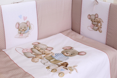 Комплект в кровать 6 предметный Little mouse 6071 (lappetti)