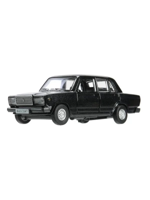 2107-12-BK (72) Машина металл ваз-2107 длина 12 см, двери, багаж, инерц, черный, 