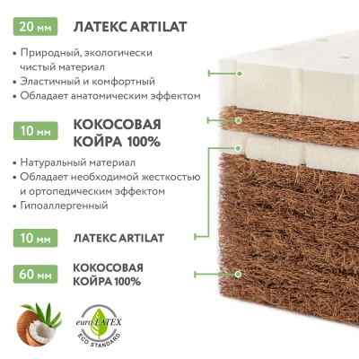 Матрас Plitex Bamboo Nature 120*60