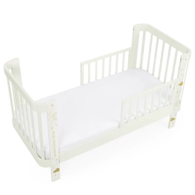 Детская кровать HAPPY BABY MOMMY LOVE (молочный) 95026 с опускающейся стенкой, маятник продольный