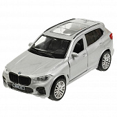 X5-12-SR Машина металл BMW X5 M-SPORT 12 см, двери, багаж, инерц, серебристый
