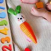 752 Игрушка "Мякиши" мягконабивная пищалка Зайка ("Морковка")