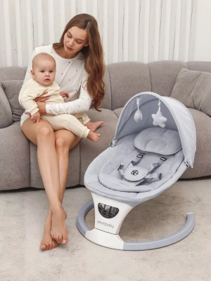 Электронные качели Amarobaby Teddy swing, серый