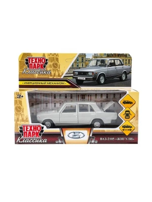 2105-12-GY Машина металл LADA ваз-2105 1997 12 cm, двери, багаж,инерц.серебристый