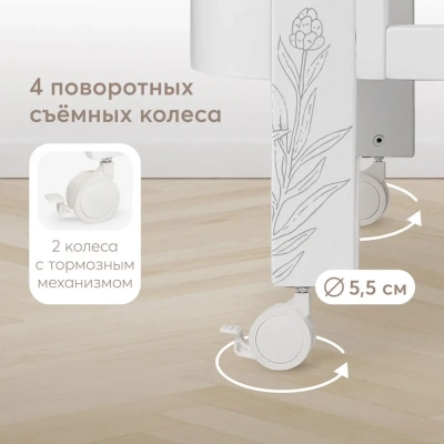 Детская кровать HAPPY BABY MOMMY LOVE (белый) 95026 с опускающейся стенкой, маятник продольный