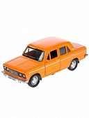 2106-12-OG Машина металл ВАЗ-2106 ЖИГУЛИ 12 см, двери, багаж, инерц, оранжевый, кор. Технопарк 